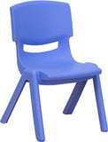 Blue Plastic Stackable School Chair with 12-Inch Seat Height - Toys 2 Discover - 4