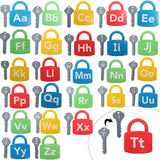IQ Toys ABC Learning Locks Educational Alphabet Set- with 26 Locks, 26 Keys and 4 Keyrings