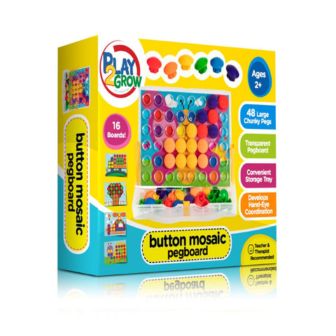 Play2Grow Button Mosaic Peg Board, Ages 2+