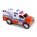 Top Right Toys Emergency Vehicles - Ambulance, Fire Truck and Police car, 3 pc Set with Lights and Sirens