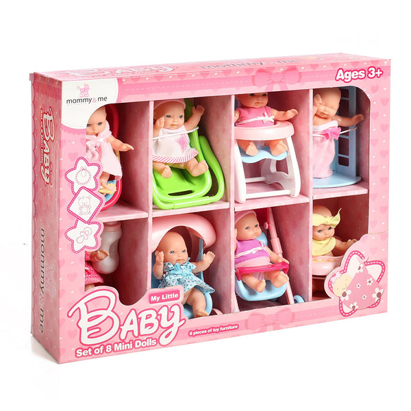  Mini Baby Doll Set, Small Baby Doll Playset with Mini