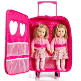 7 Piece TWIN Doll Traveling Trolley Set fits 2 18'' American girl Dolls Including Twin Sleeping Bags and accessories **Doll Not Included**