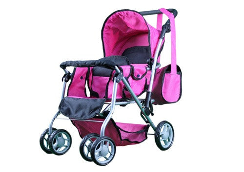 Mommy Me Doll Twin Stroller with Diaper Bag 9668