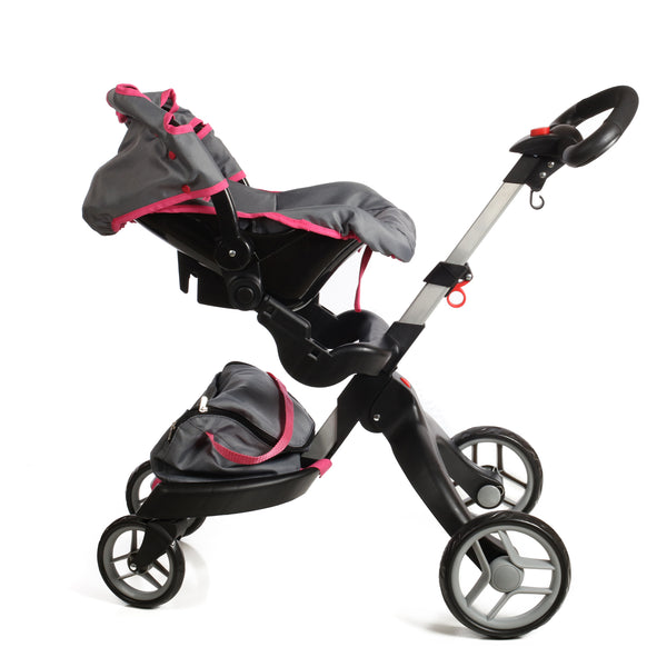 Mommy and Me SoCutie Doll Stroller with Swiveling Wheels and Adjustabl
