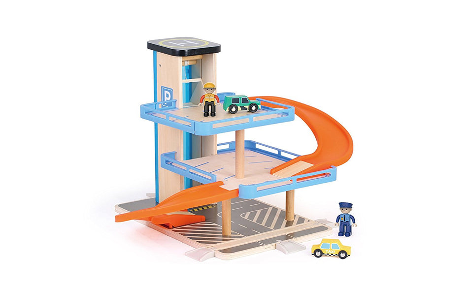 Top Bright 3 Level City Parking Garage 2 Cars 2 Figures included Toys 2 Discover