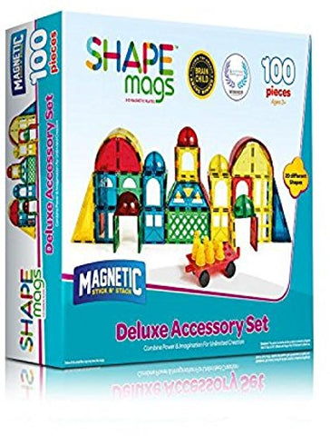Magnetic Stick N Stack, Shape Mags, DELUXE Set, 100 Pieces