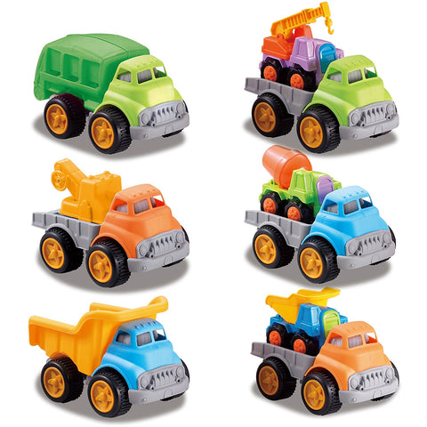 Set Of 9 Colorful Construction Trucks