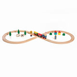 35 Piece Deluxe Figure 8 Wooden Train Set, Comes In A Clear Container, Compatible With All Major Brands