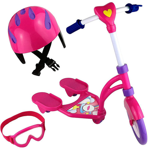 Beverly Hills Hot Pink Scooter Set With Matching Protective Gear Accessories, For 18 Inch Doll
