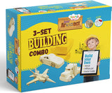 Kraftic Woodworking Building Kit for Kids and Adults, with 3 Educational DIY Carpentry Construction Wood Model Kit Toy Projects for Boys and Girls - Military Jet, Nascar and Tractor Trailer