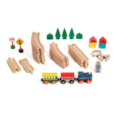 35 Piece Deluxe Figure 8 Wooden Train Set, Comes In A Clear Container, Compatible With All Major Brands