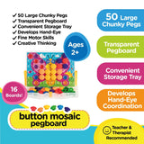 Play2Grow Button Mosaic Peg Board, Ages 2+ - Toys 2 Discover - 3