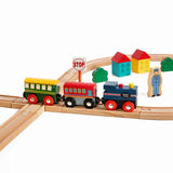 35 Piece Deluxe Figure 8 Wooden Train Set, Comes In A Clear Container, Compatible With All Major Brands