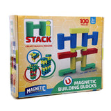 Magnetic Stick N Stack Set of 100 HiStack Building Blocks, Comes with Magnetic H Blocks, Arches, and Rectangle Blocks