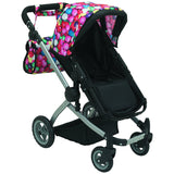 Babyboo Deluxe Doll Pram Color Gumball & Black with Swiveling Wheels & Adjustable Handle and Free Carriage Bag - 9651B GB