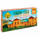 Smart Builder Master Cabin Log Set, Includes 400 Pieces of Interlocking Wood Logs