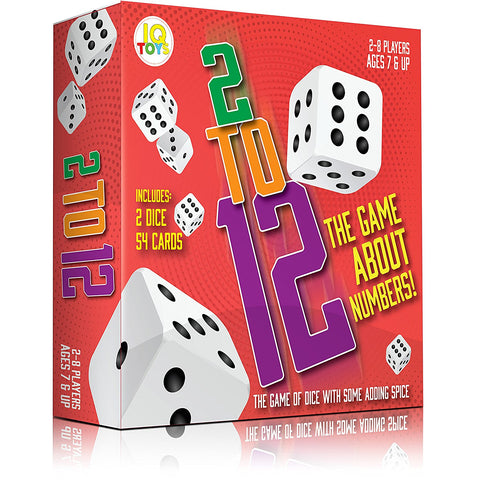 2 To 12 Math Dice Adding Card Game For Kids and Adult - 54 Cards & 2 XL Dice