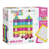 Shapemags Magnetic Tiles Building Set - Includes 104 Pastel and Neon Colored Tiles and 24 Stilemags. Made with Power+Magnets