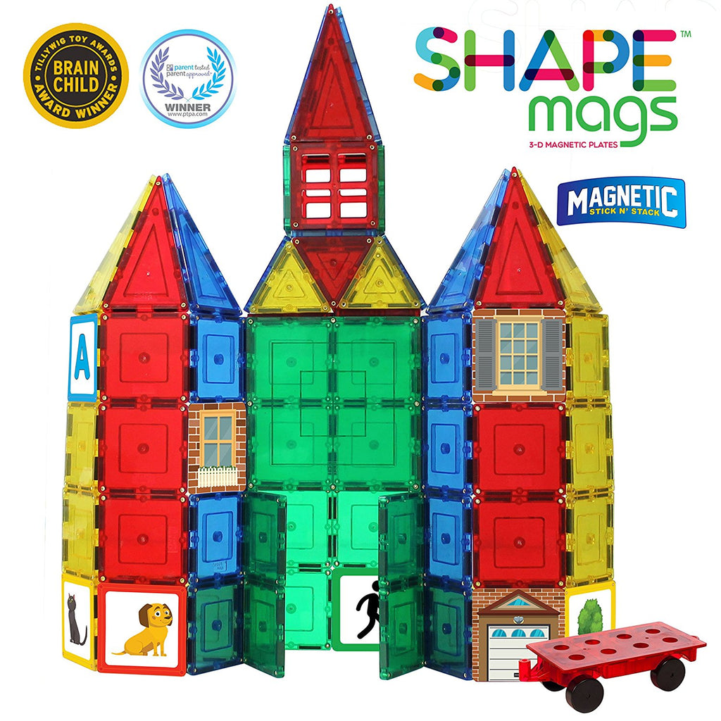 Shapemags 124 Piece Set, Made With 100 Clear Color Tile