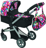 9651-B Bugaboo DOLL Bassinet Stroller with Diaper Bag and Swivel Wheels- Gumball