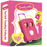 7 Piece TWIN Doll Traveling Trolley Set fits 2 18'' American girl Dolls Including Twin Sleeping Bags and accessories **Doll Not Included**