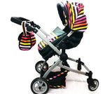 Babyboo Deluxe Twin Doll Bassinet & Stroller (Stripes) with Free Carriage - Toys 2 Discover - 2