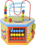 Activity Cube Toys Baby Wooden Bead Maze Shape Sorter 7-in-1 Toys