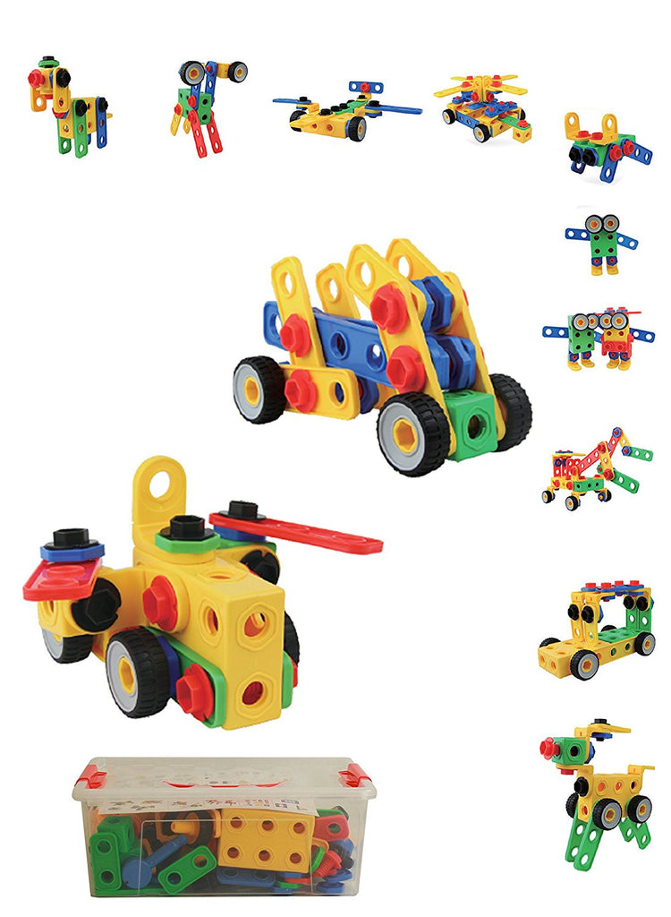 Build & Imagine Creative Builder Blocks 87 Piece Set In A Storage Cont ...