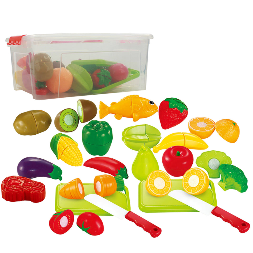 Pretend Food Playset For Kids, Fruits ,Vegetables, Poultry