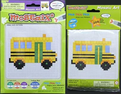 Mostaix, Mosaic Art,  School Bus, 266 Stickers