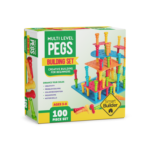 117 Piece Multilevel Peg Set, 12X12 Board Included - Lauri Compatible