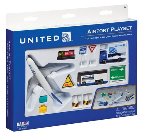 Daron United Airlines 24 Piece Playset