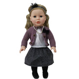 Beverly Hills 18" Doll with Blonde Hair, Dressed in a Glittery Skirt and Purple Cardigan