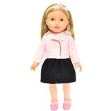 Beverly Hills 18" Doll with Blonde Hair, Black Skirt and Pink Jacket