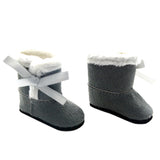 Grey Fur Trimmed Boots for 18" Dolls