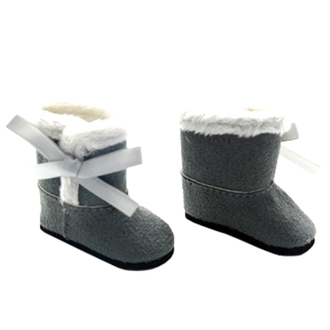 Grey Fur Trimmed Boots for 18