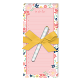 pink wildflower to do magnetic list pad with pen