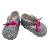 Silver Sequined Shabbos Shoe for 18" Dolls