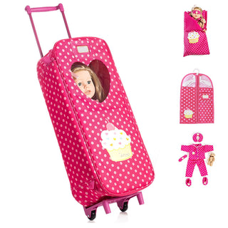 american girl doll travel backpack 8 Piece Doll Traveling Trolley Set fits 18'' American girl Doll Includ – Toys 2 Discover