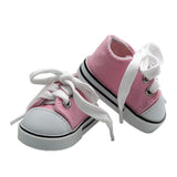 Pink and White Lace Up Sneakers for 18" Dolls