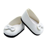 White Flats with Bow for 18" Doll